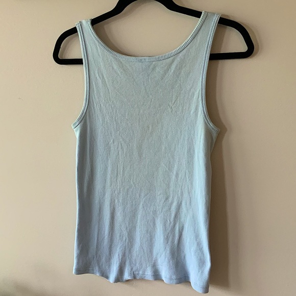 Light Blue Ribbed Tank Top - Picture 5 of 13